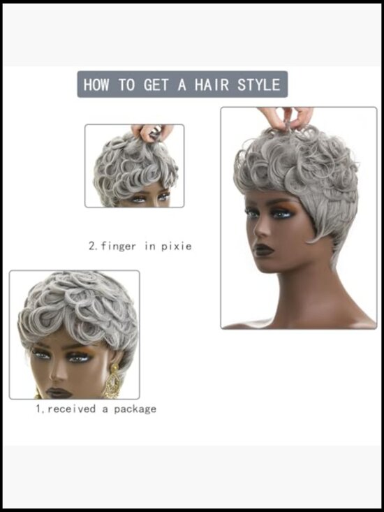 Short Pixie Cut Wig Synthetic Curly Layered Wigs for Women Daily Party